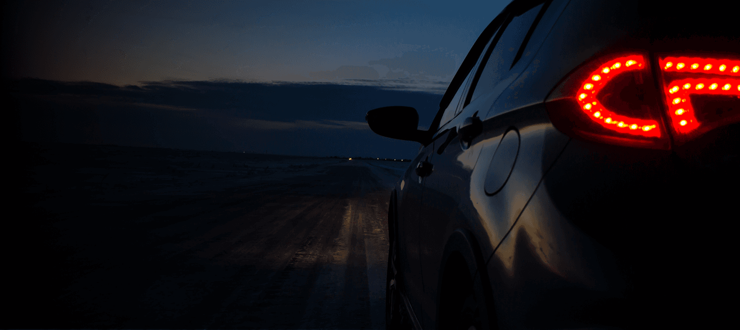 Luxury car with dramatic lighting